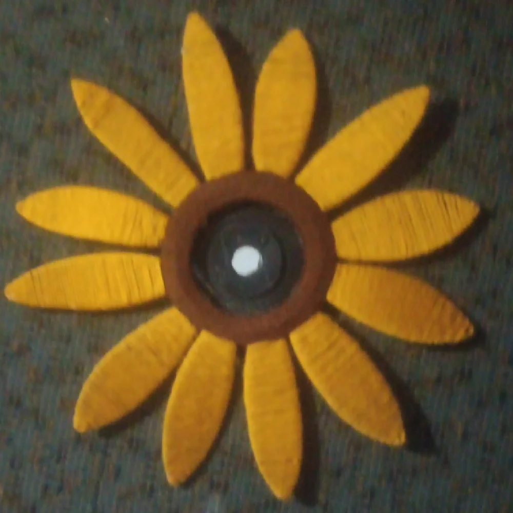 Sunflower Design Wall Mirror - Yellow and Gray